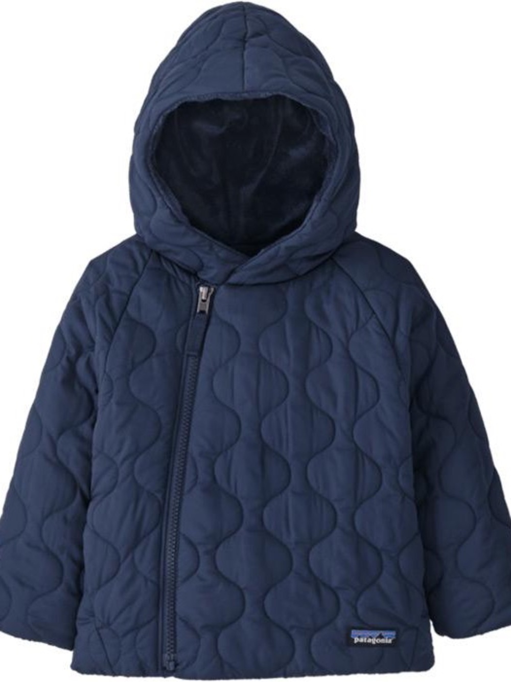Patagonia Kids Navy Quilted Hooded Puffer Jacket